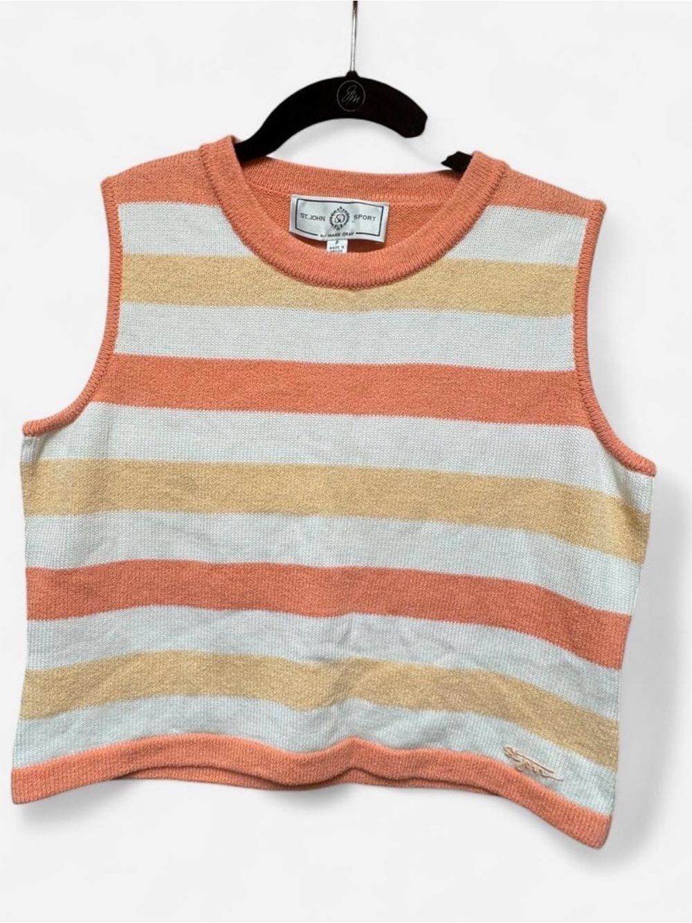St. John Sport by Marie Gray Striped Cropped Tank Top